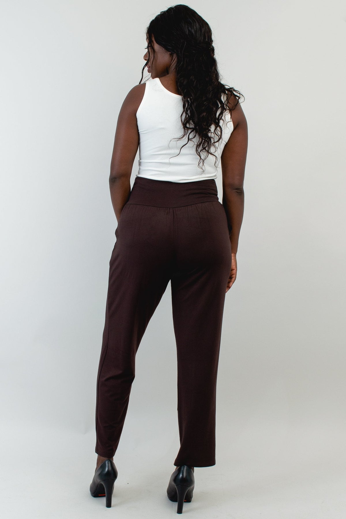 Clair Petite Pant, Coffee, Bamboo