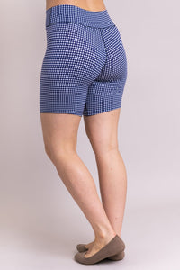 Hallie Shorts, Indigo Gingham, Bamboo - Final Sale