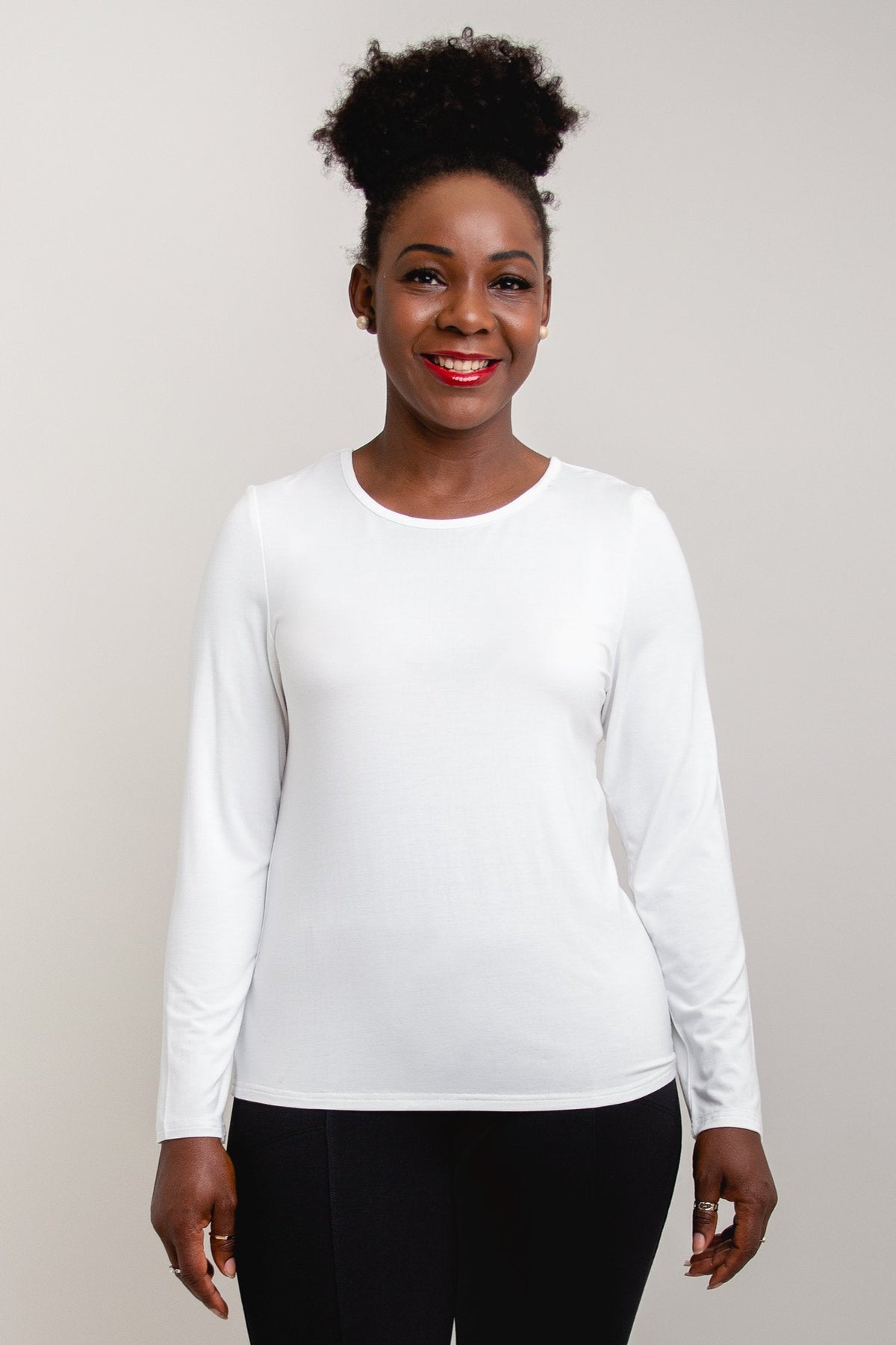 Mariah Top, White, Bamboo- Final Sale