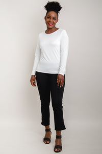 Mariah Top, White, Bamboo- Final Sale