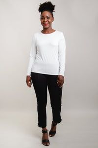 Mariah Top, White, Bamboo- Final Sale