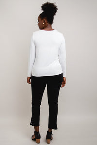 Mariah Top, White, Bamboo- Final Sale