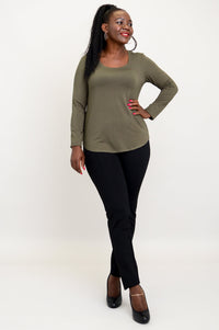 Tessa Long Sleeve, Khaki, Bamboo - Final Sale