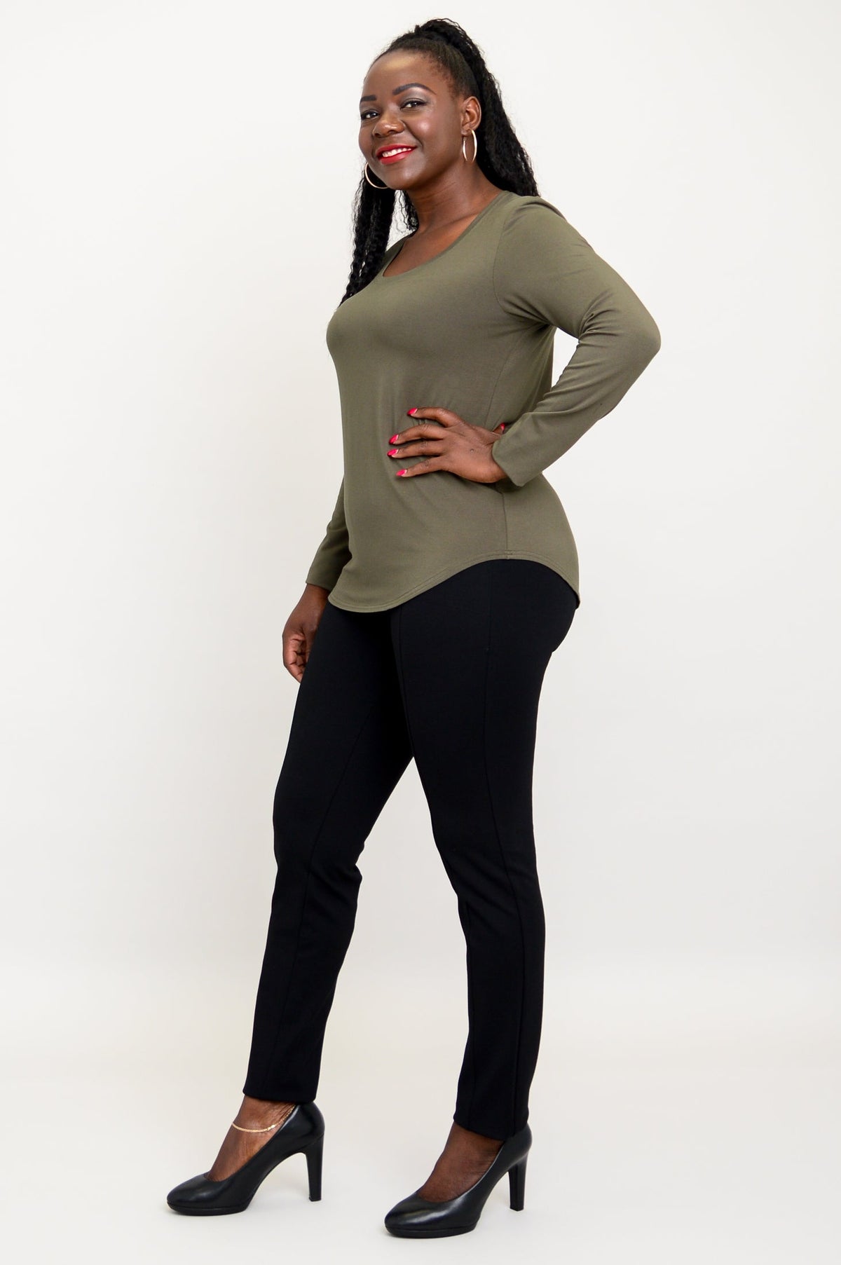 Tessa Long Sleeve, Khaki, Bamboo - Final Sale