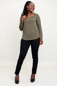 Tessa Long Sleeve, Khaki, Bamboo - Final Sale