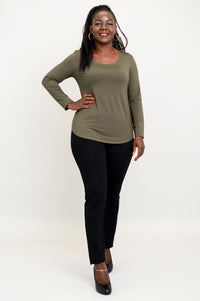 Tessa Long Sleeve, Khaki, Bamboo - Final Sale