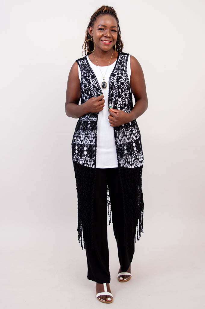 Black Lace Vest - Final Sale – LTD USA WEBSITE BLUE SKY