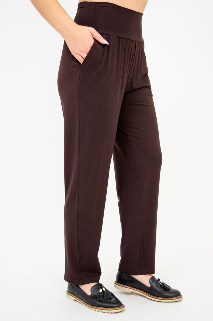 Clair Petite Pant, Coffee, Bamboo