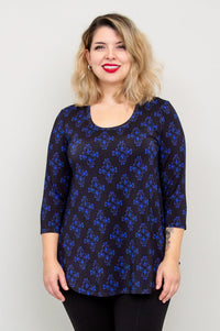 Jazz 3/4 Top, Blue French, Bamboo - Final Sale