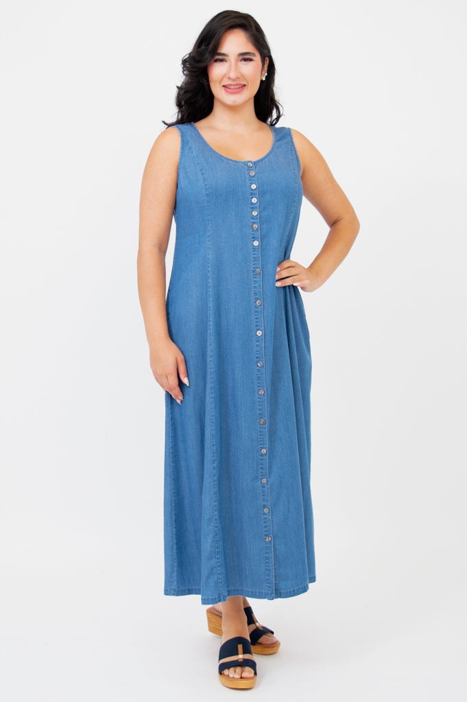 Madison Dress, Tencel Denim