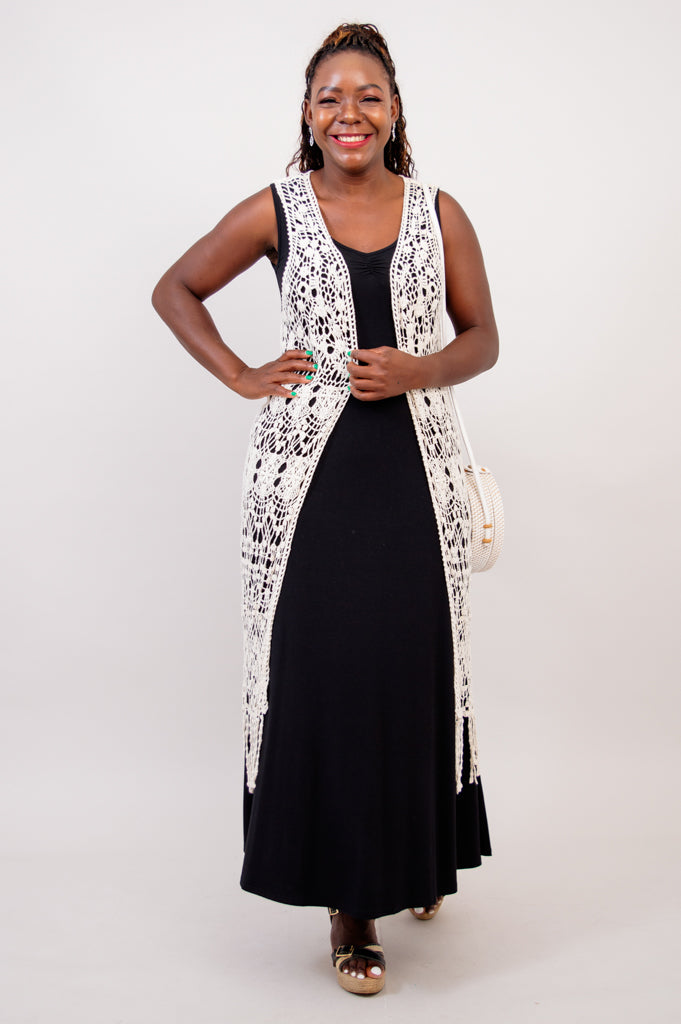 Cream Lace Vest - Final Sale  LTD USA WEBSITE BLUE SKY