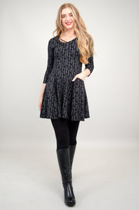 Wilma Tunic, Charcoal Paisley, Bamboo - Final Sale