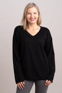 Wishes Sweater, Black, 100% Merino Wool