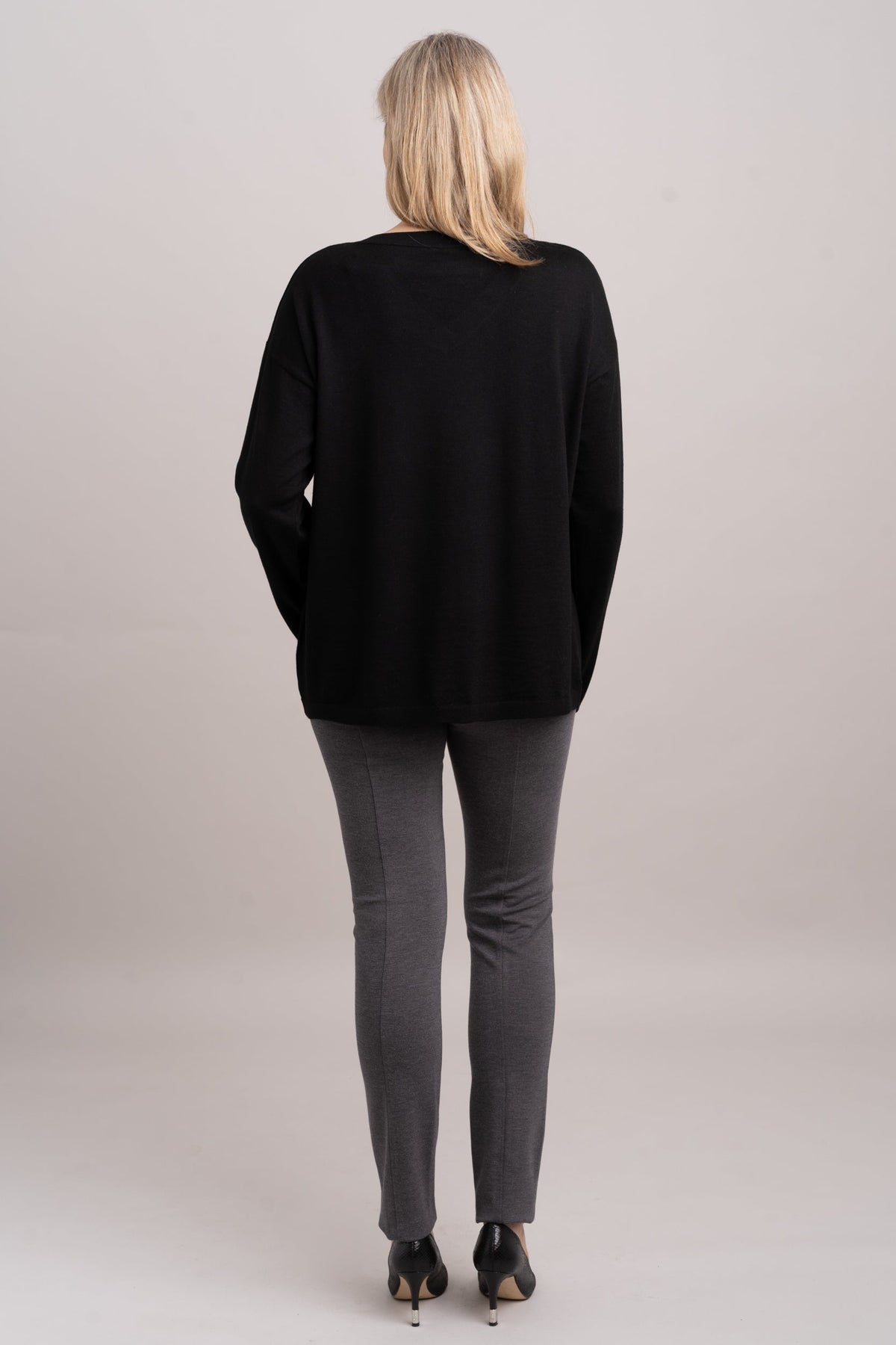 Wishes Sweater, Black, 100% Merino Wool