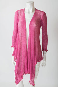 Women's long lightweight 3/4 sleeve sheer shrug.