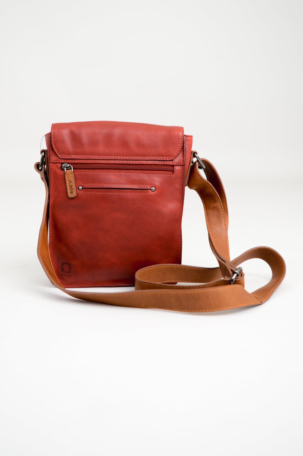 Adrian Klis 1728 Bag, Red/Tan, Buffalo Leather