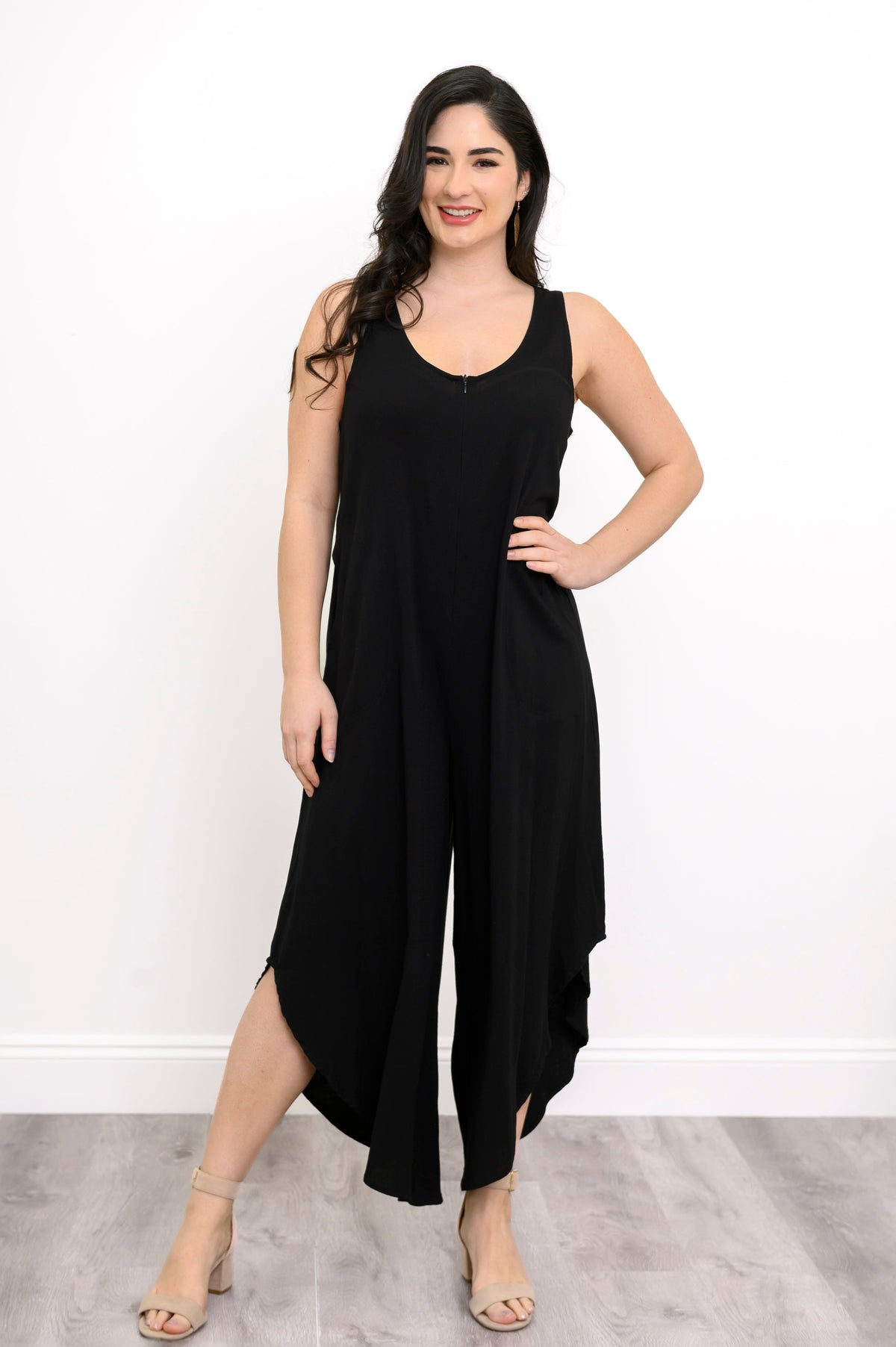 Sanito Jumpsuit, Black, Linen Bamboo
