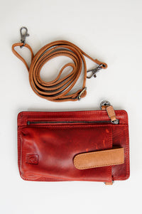 Adrian Klis 1696 Small Phone Purse, Red, Leather