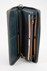 Adrian Klis 195 Wallet, Dark Green, Buffalo Leather