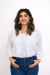 Aldi Sweater, White, Cotton