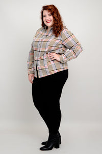 Alexis Top, Taupe Plaid, Cotton Flannel - Final Sale