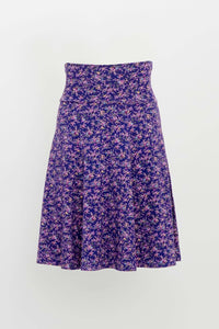 Front view of Aly Skirt in Violet Meadow floral print
