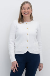 Amira Sweater, White, Cotton