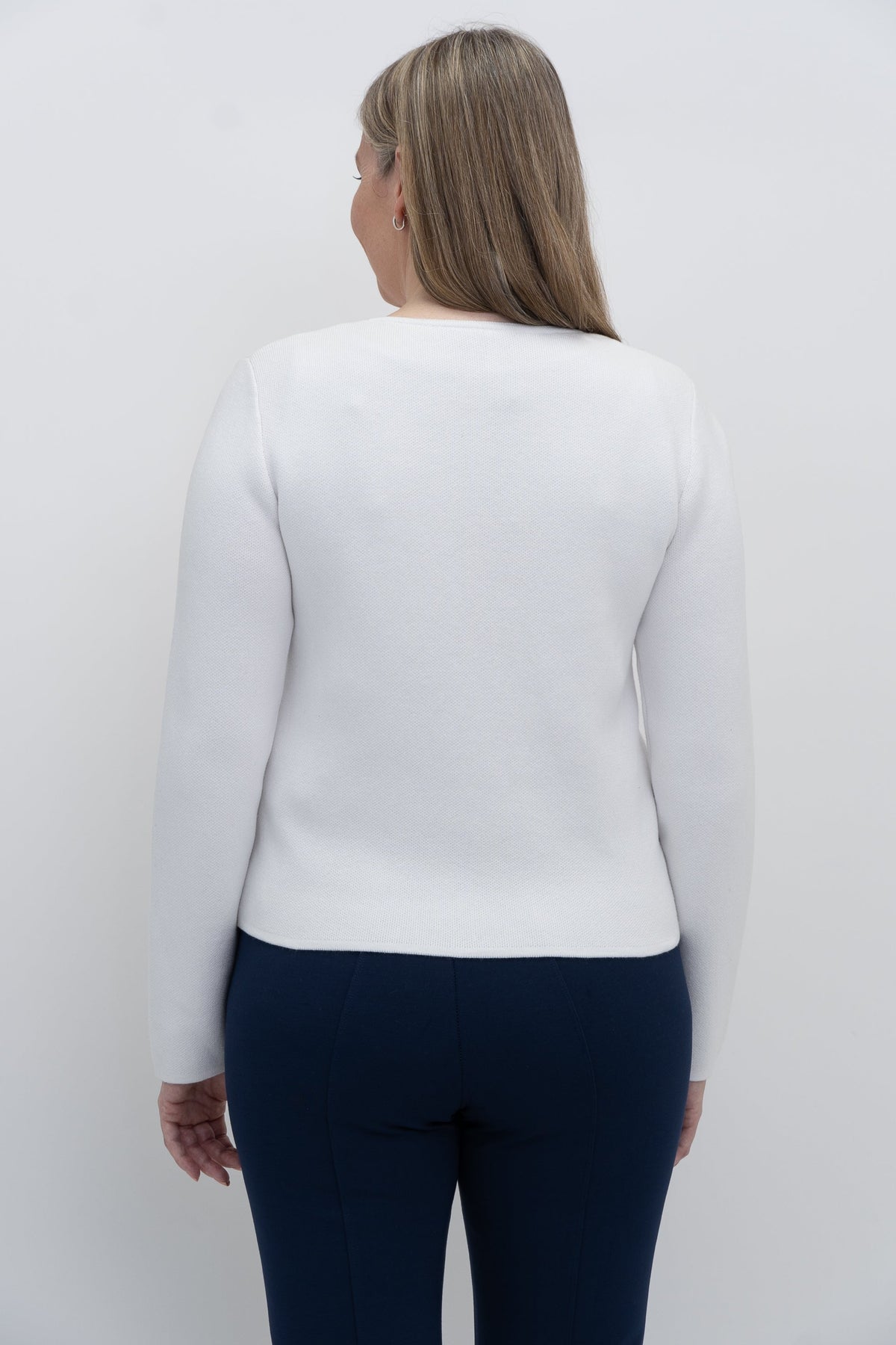 Amira Sweater, White, Cotton