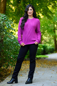 Annie Sweater, Fuchsia, Cotton