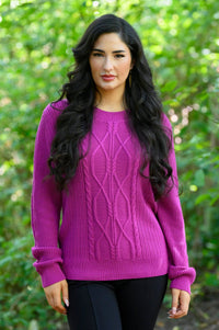 Annie Sweater, Fuchsia, Cotton