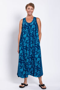 Ari Dress, Indigo Floral