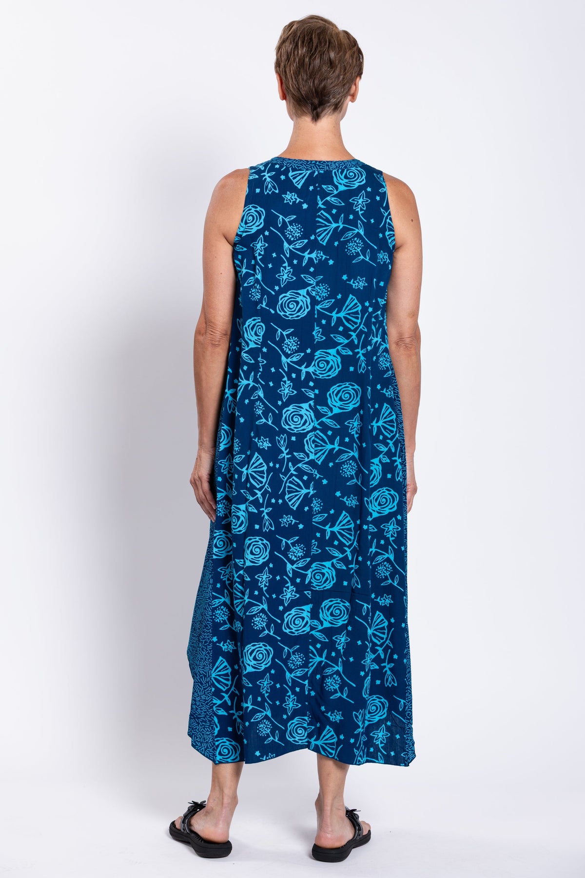 Ari Dress, Indigo Floral