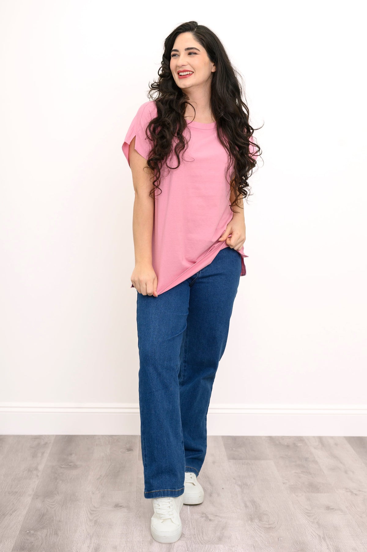 Aria Tee, Soft Pink, Linen Viscose