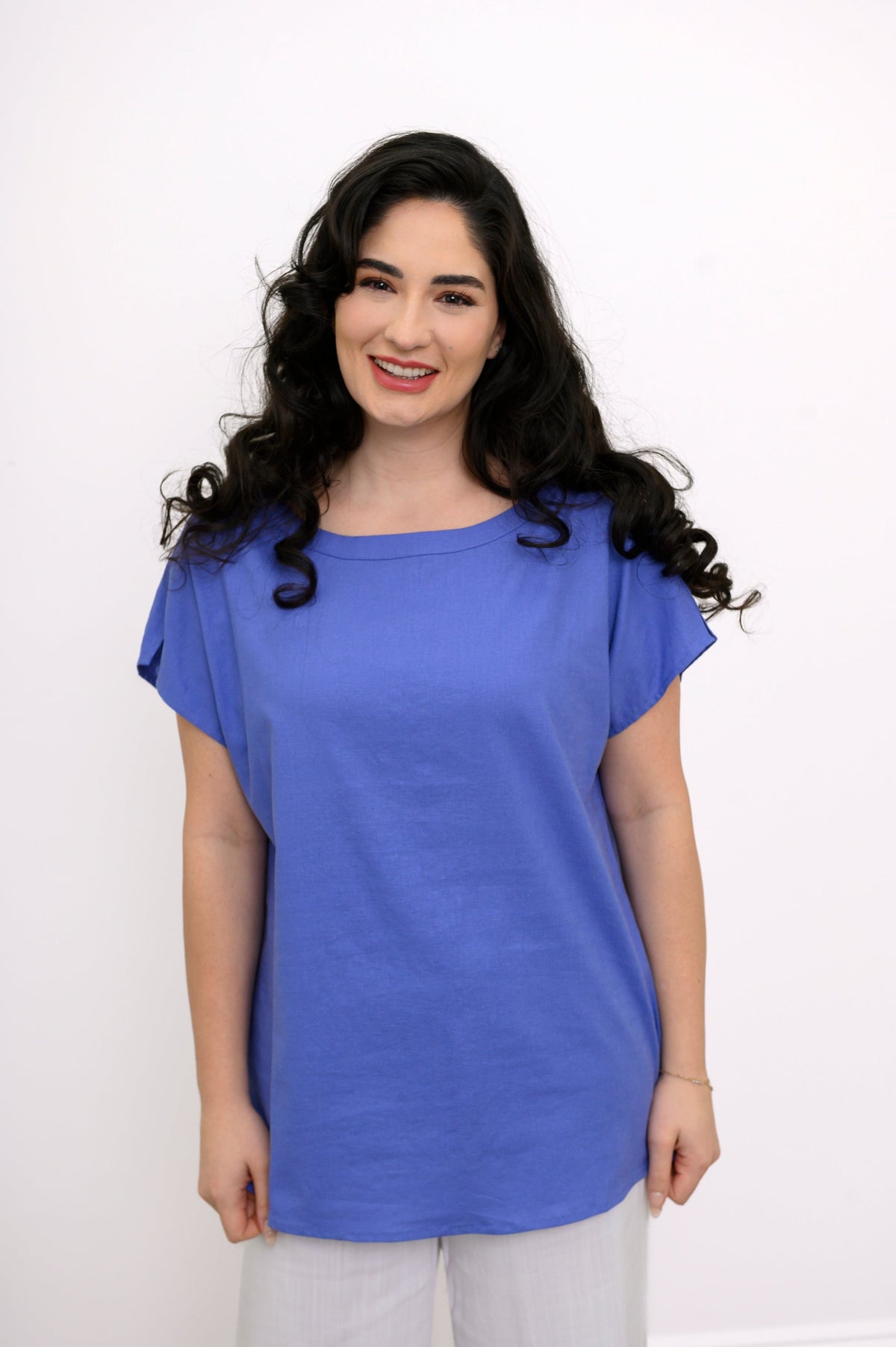 Aria Tee, Soft Violet, Linen Viscose