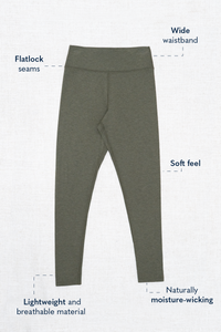 Riley Legging, Graphite, Bamboo - Final sale