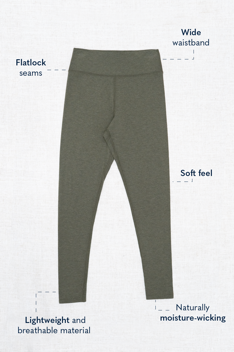 Riley Legging, Yarn Dye Khaki, Bamboo - Final Sale