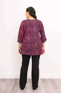 Rear view of woman wearing Evelyn Top showcasing back and sleeve details