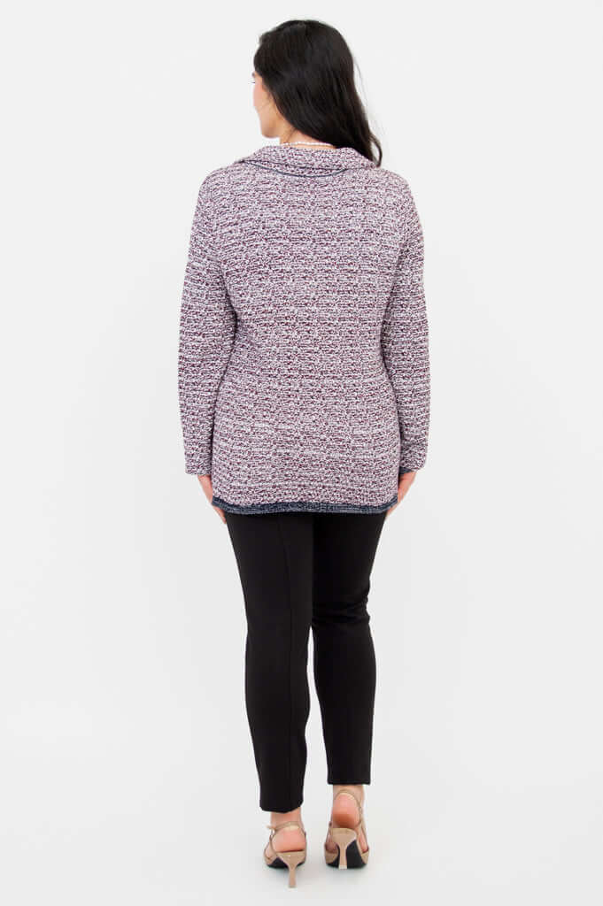 Back view of model showing the Chanel Cardigan's texture and length
