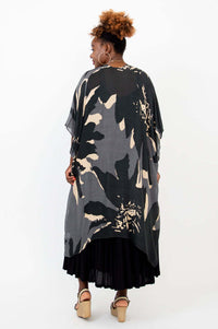 Back view displaying full pattern and length of Darcy kimono wrap