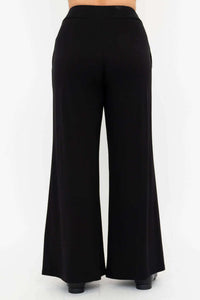 Back view of Jondo wide leg crop pants in black