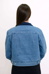 Back view of The Gerry classic jean jacket highlighting denim fabric and fit