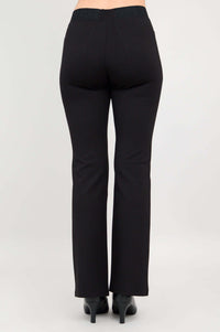 Back view of black tailored pants showing waistband and seam details