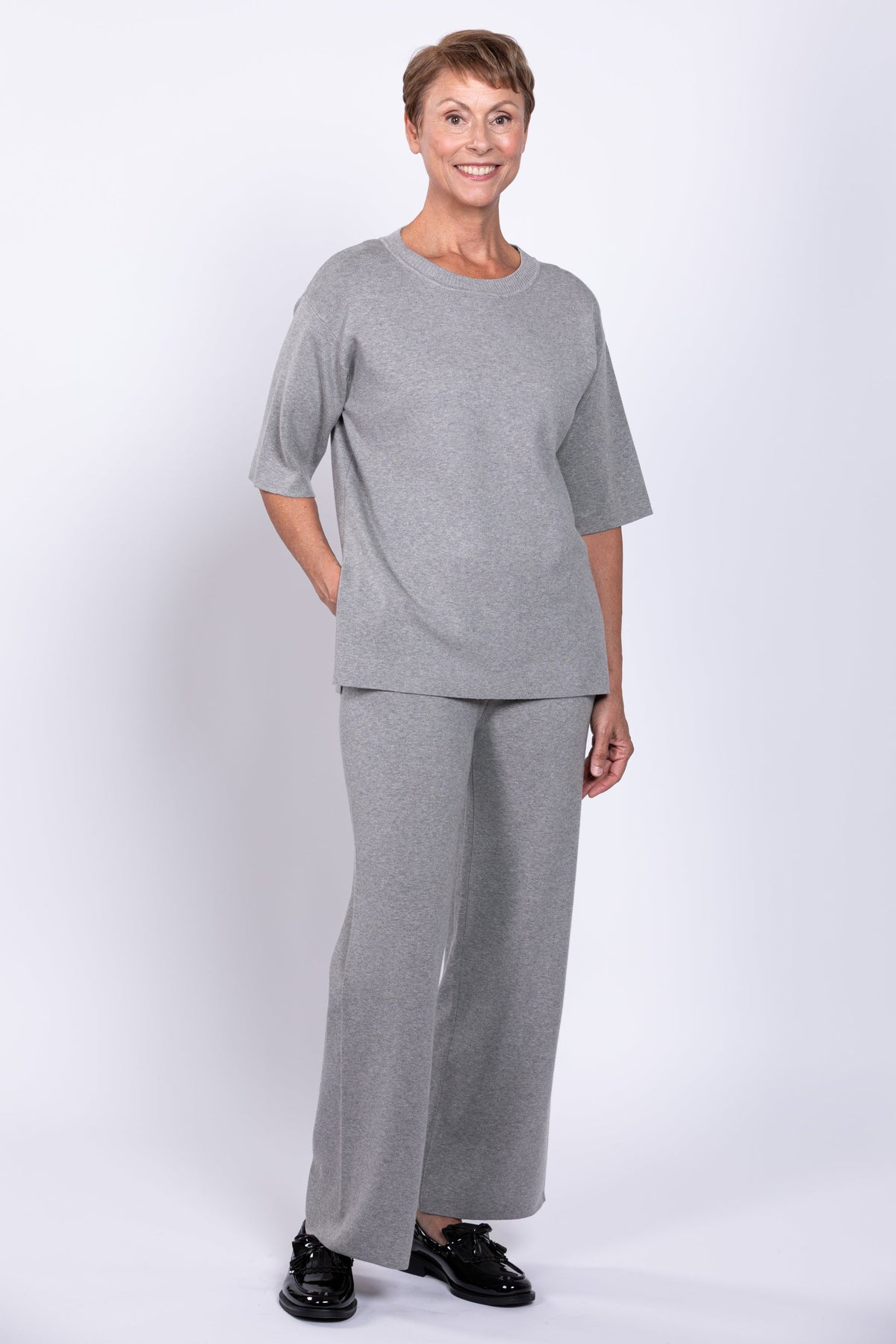 Bailey Sweater, Charcoal Light, Cotton