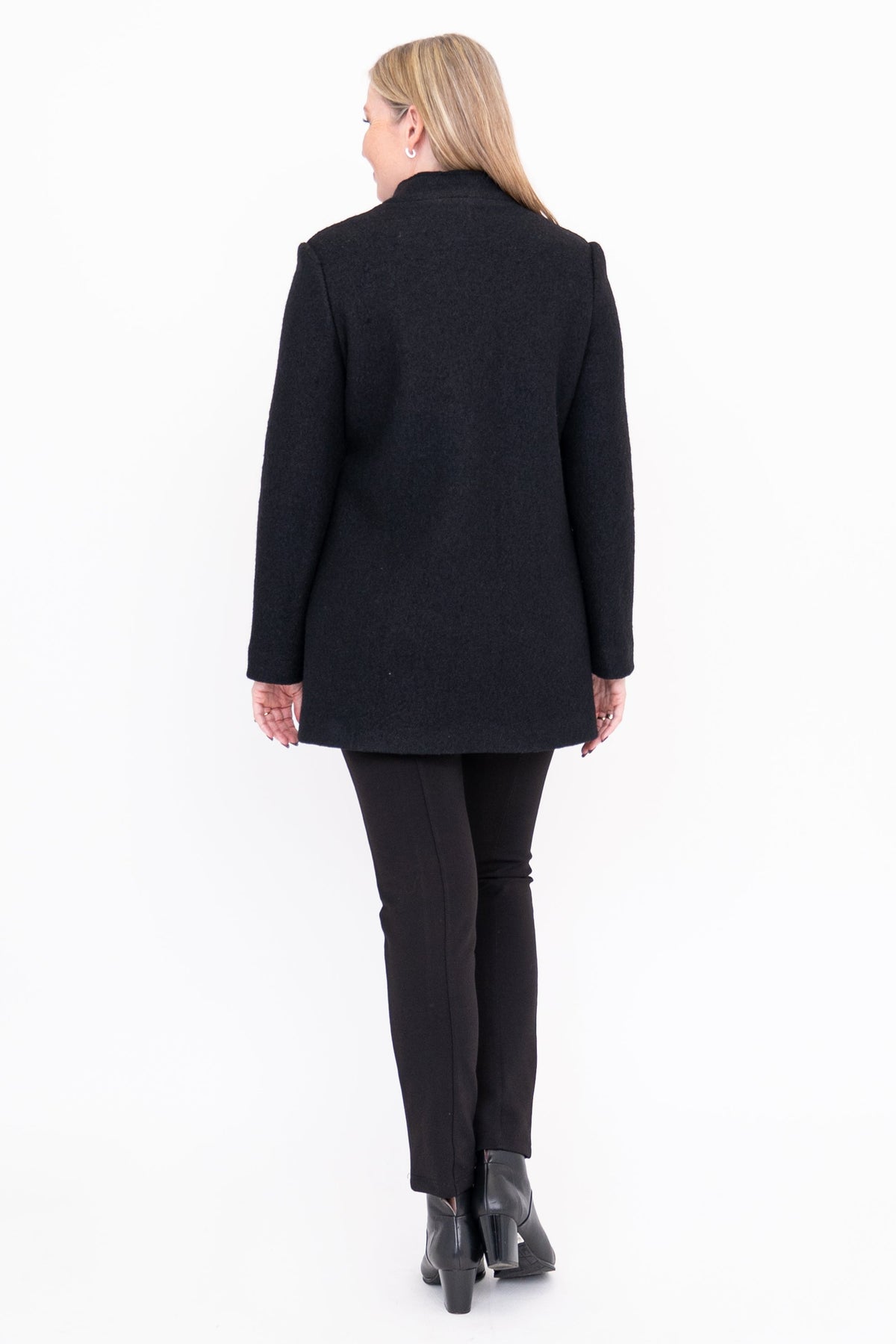 Barbara Coat, Black, Boiled Wool