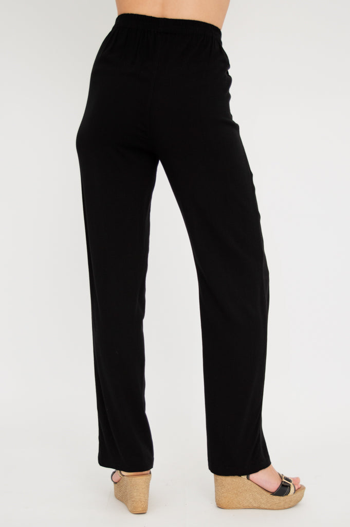 Bella Pant, Black, Linen Bamboo