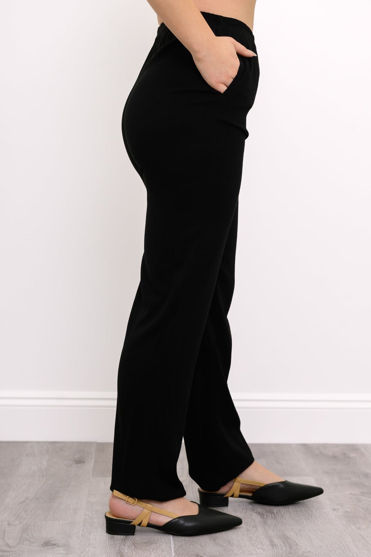 Bella Pant, Black, Linen Bamboo