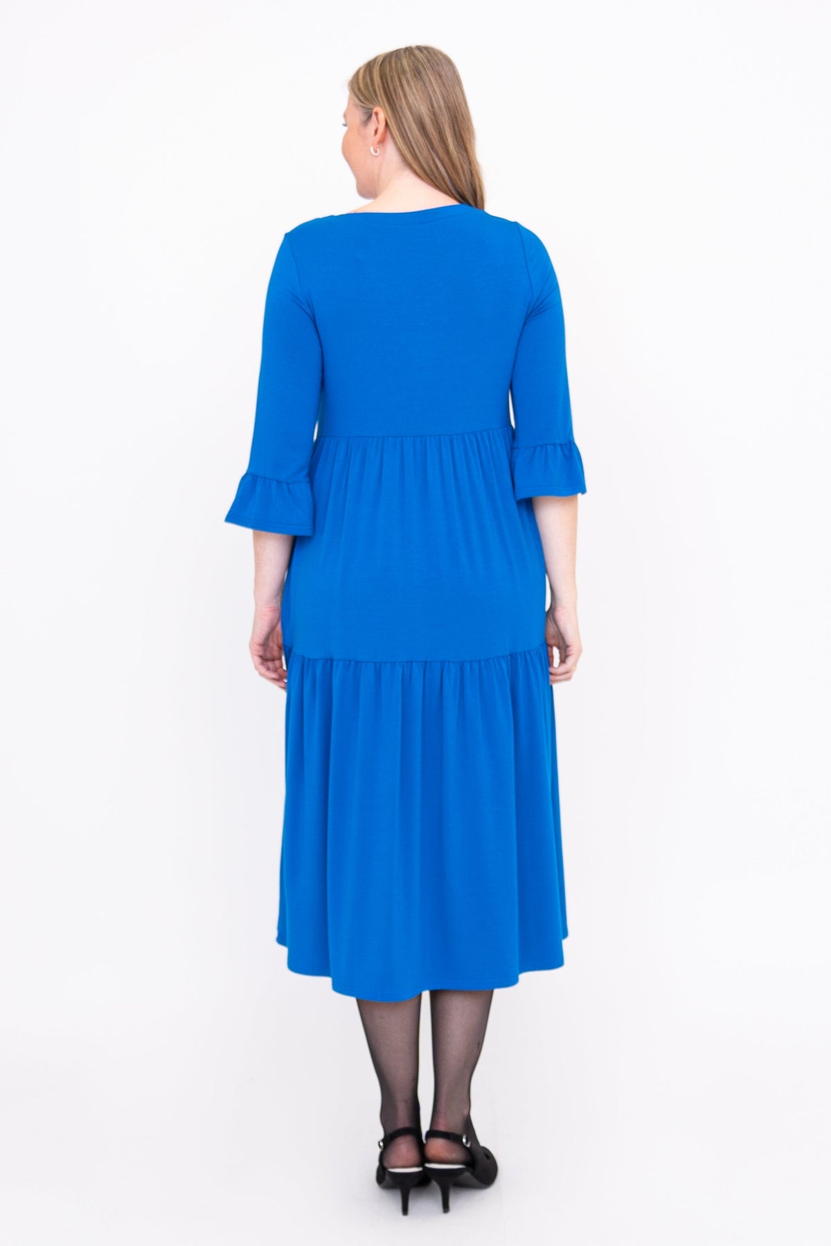 Bernadette Long Dress, Cobalt, French Terry