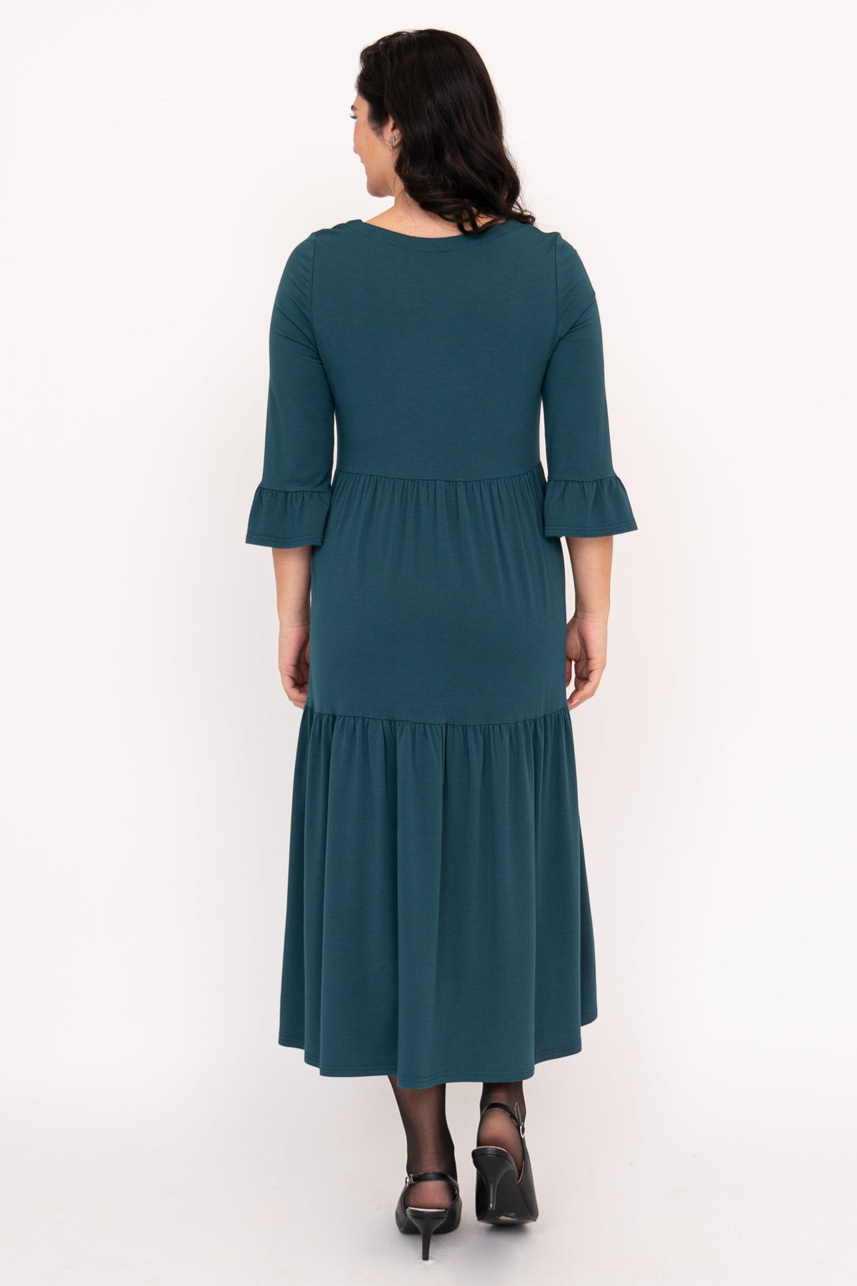 Bernadette Long Dress, Teal, French Terry