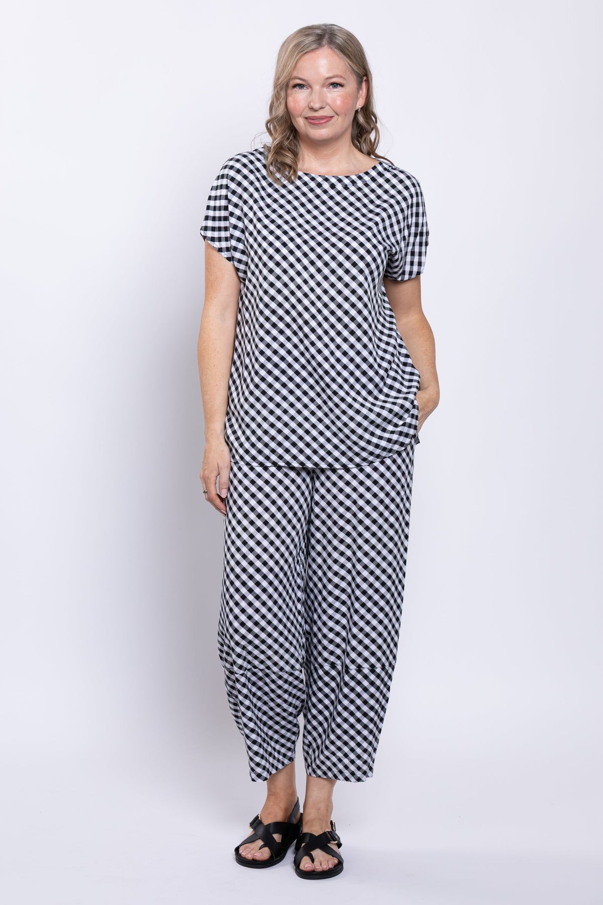 Boardwalk Pant, BW Gingham, Linen Bamboo