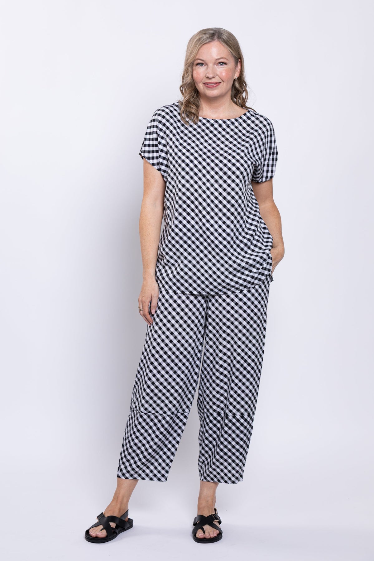 Boardwalk Pant, BW Gingham, Linen Bamboo